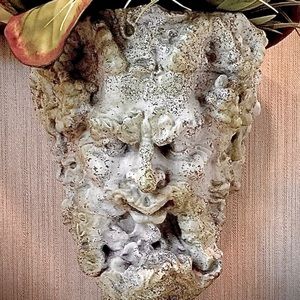 Large wall bracket/planter.  Made in New Orleans. Mythological face.